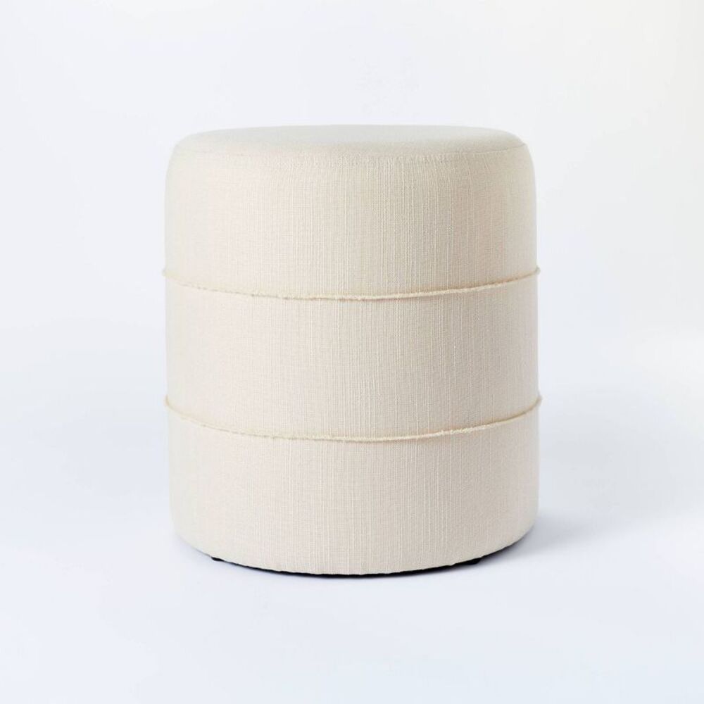 Open Box - Threshold designed w/Studio McGee Round Ottoman Mo Cream
